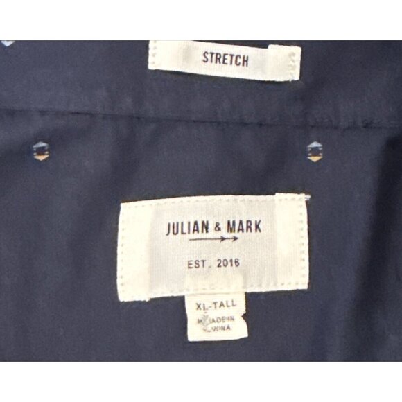 Julian & Mark Men's Ryan Geo Long Sleeve Shirt Navy Size XL-Tall NWT - Picture 8 of 9